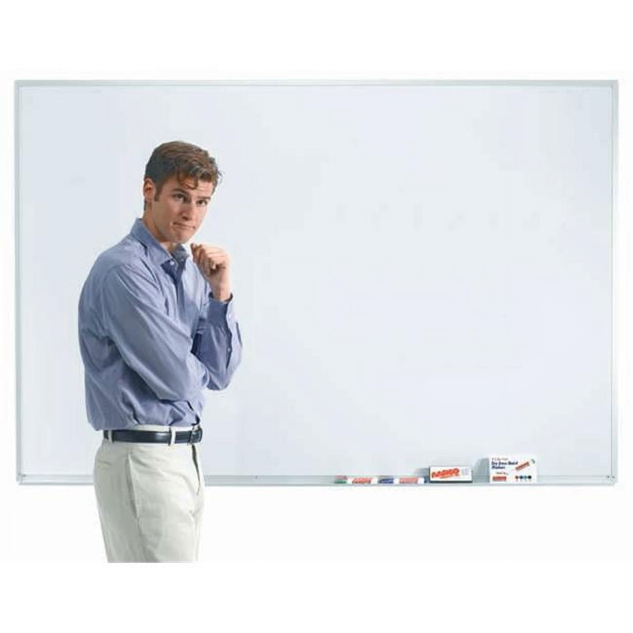 36'' x 24'' White Magnetic Resin Markerboard with Aluminum Frame