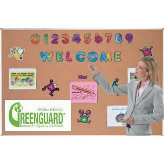 AARCO Products ERV1824705 Radius Corner Aluminum Frame Beach Vinyl Bulletin Board