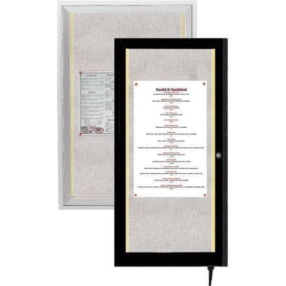 AARCO Products LODCC3624RBA Indoor-Outdoor Enclosed Aluminum Bulletin Board With LED Lighting