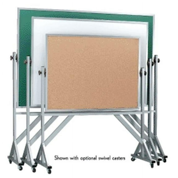 AARCO Products RBC3648B Red Oak Revolving Composition Chalkboard-Natural Cork