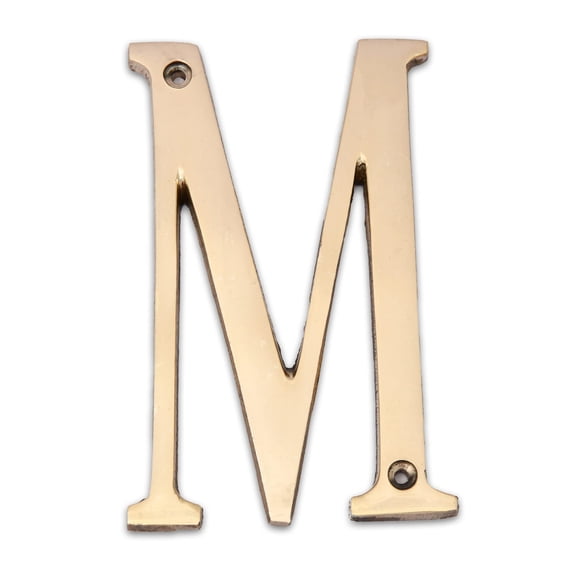 AARGKRAFT 4" Brass House Hotel Door Name - Wall Door Plaque Alphabet Letter "M" - Size 4 Inches