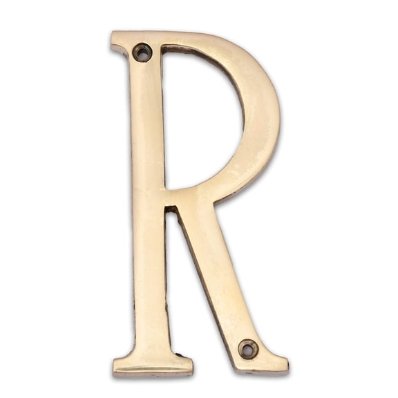 AARGKRAFT 4" Brass House Hotel Door Name - Wall Door Plaque Alphabet Letter "R" - Size 4 Inches