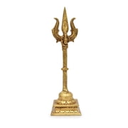 AARGKRAFT Brass Lord Shiva Trishul Bholenath Shiv Trishul for Pooja Room Traditional Trident Statue