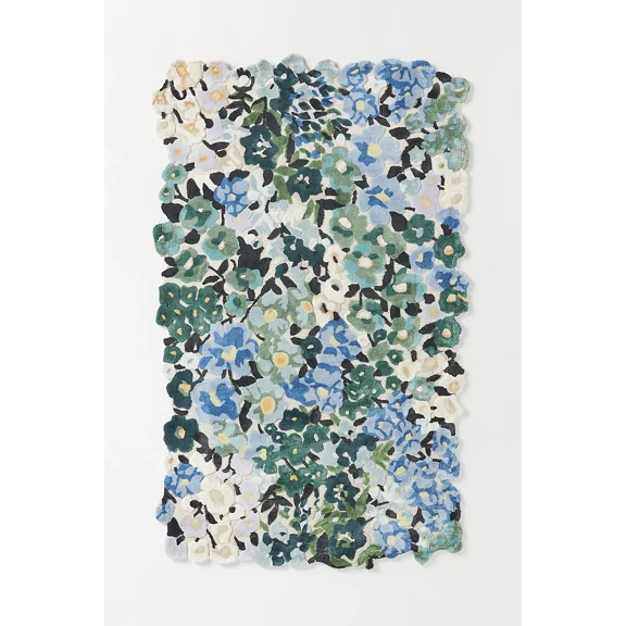 AARISH RUGS Handmade Modern Cassia Wool/Viscose Blend Hand Tufted Floral-Shaped Area Rugs for Living Room, Hallway, Bedroom, Any Rooms & Home Décor (3X5 ft)