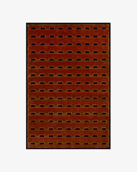 AARISH RUGS Handmade Modern Red Gild Brick Geometric Design Hand Tufted Wool Area Rugs for Living Room, Hallway, Bedroom, Any Rooms & Home Décor (6X9 ft)
