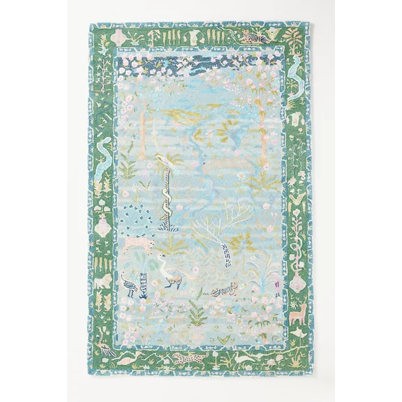 AARISH RUGS Handmade Modern Wool & Viscose Blend Tufted Tales Menagerie Area Rugs for Living Room, Hallway, Bedroom, Any Rooms & Home Décor (3X5 ft)