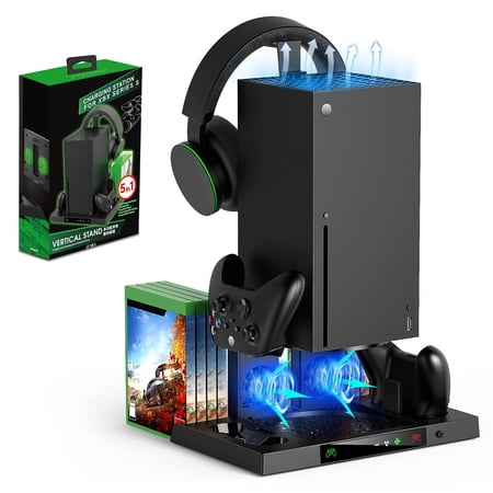 AARONMEI Vertical Cooling Stand with Controller Charger and Game Storage for Xbox Series X