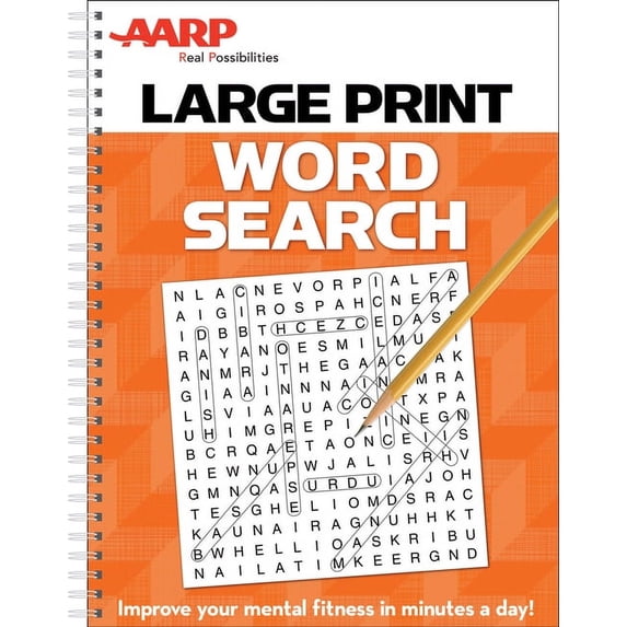 AARP Large Print Word Search, (Spiral-Bound)