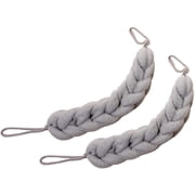 AARainbow 2 Packs Long Stretch Back Sponge with Rope Handles Back Scrubber Bath Shower Mesh Sponge Exfoliating Body Scrub Stretch Braided Loofah for Men and Women (2 Gray)