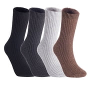 AATMart Mens 4 Pairs Lightweight Wool Crew Socks with Breathable Features Moisture Wicking Socks for the Winter Season FS03 Medium Assorted