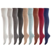 AATMart Womens 2 Pairs Comfortable Lightweight Moisture Wicking & Extra Soft Knee High Cotton Boot Socks Size 6-9 M1025 Assorted