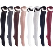 AATMart Womens 5 Pairs Fancy Knee High Cotton Boot Socks with Wide Color and Size Range Size 6-9 Assorted T1022-5c9