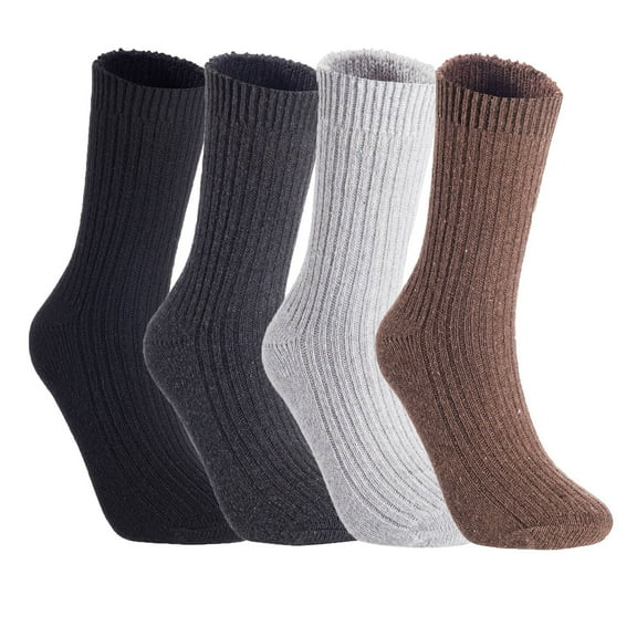 AATMart Women's Big Girl's 4 Pairs Outstanding Quality Wool Crew Socks  Breathable Lightweight FS03 Size M Assorted