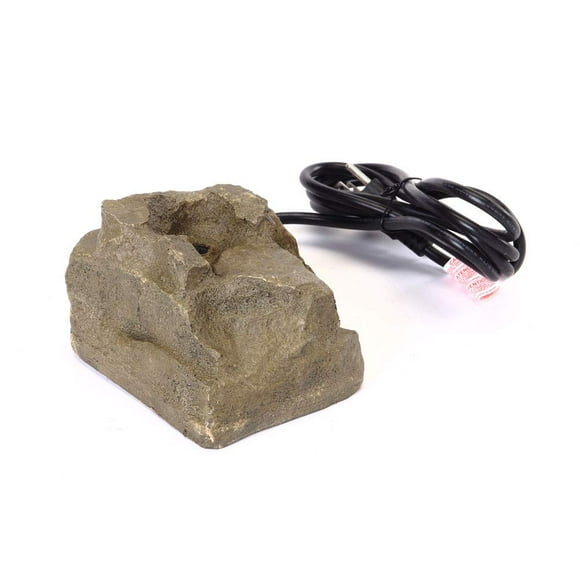 AAW313 Granite Bubbler Stone Fountain, Recirculating Water Feature for Backyards, Durable Resin Design with Pump Included, Natural Tan Finish