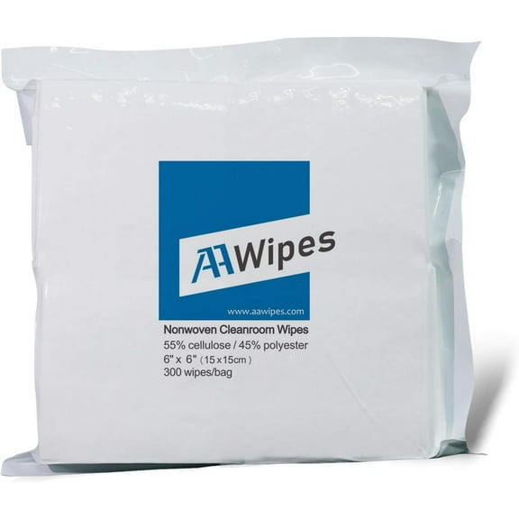 AAWipes Delicate Task Wipers 6" x 6" (Bag of 300 Pcs) Cleanroom Wipes for Lab, Electronics, Pharmaceutics, SMT Electronics Factory,Printing and Semiconductor Industries (Professional Grade)