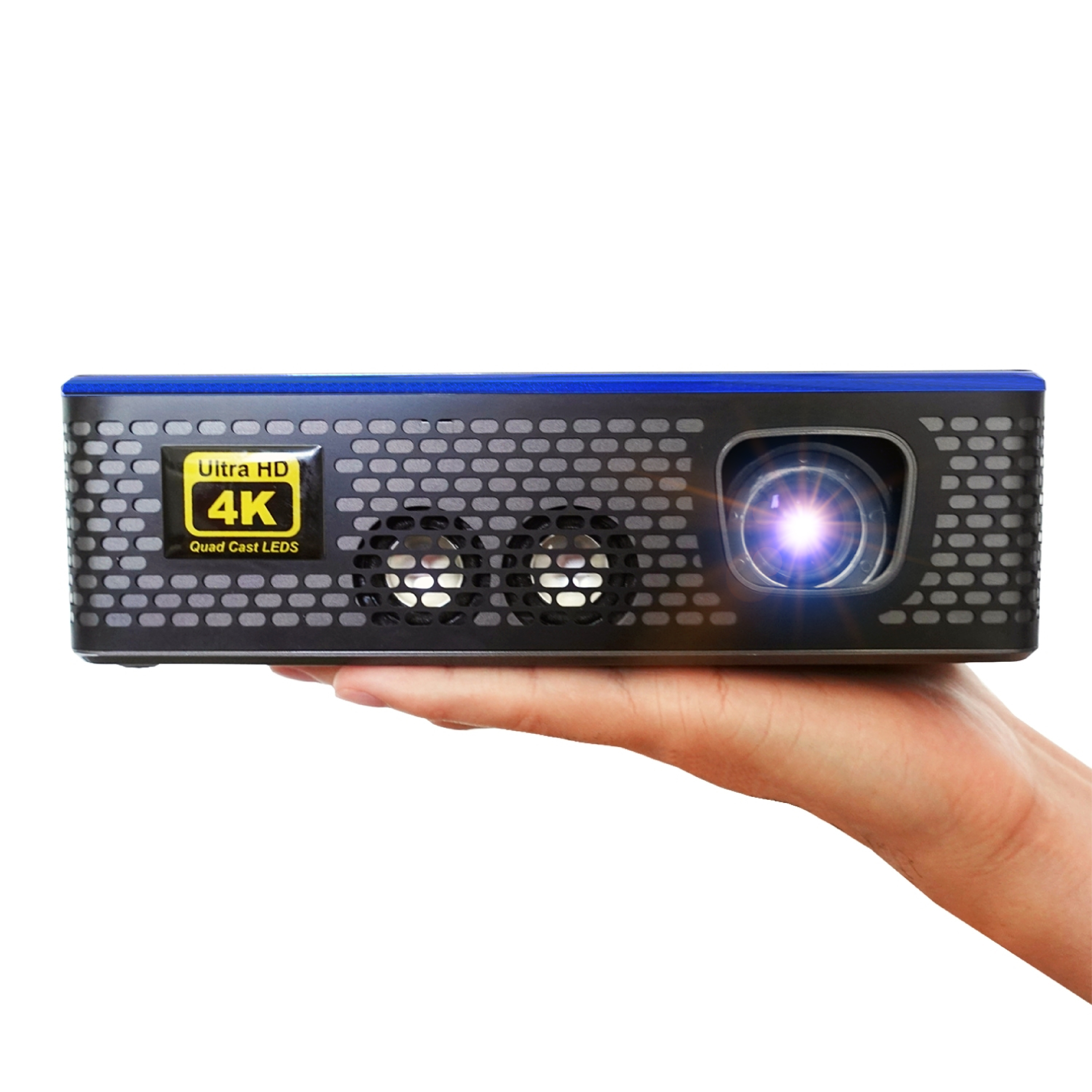 AAXA 4K1 DLP Portable 4K Home Theater Projector, Dual HDMI, Native 4K UHD Resolution, 1500 Lumen, Onboard Media Player, USB/MicroSD, 200" Screen for Movie and Office Use, 30k LED, DLP Mini Projector - image 1 of 7