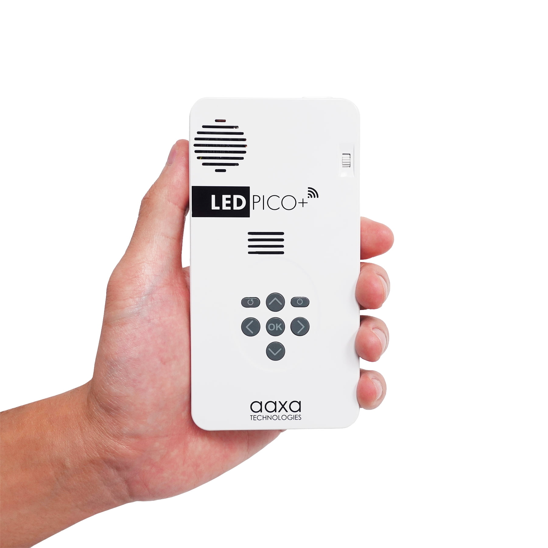 AAXA LED Pico+ Mini Projector with Wireless Screen Mirroring and 2 Hour Battery, Mini-HDMI, Onboard Media Player & Speakers, 3.5mm Aux Out, Micro SD/USB Readers, Pocket Size Portable Movie Projector...