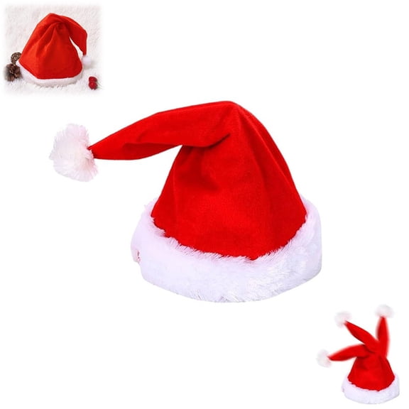 AAYMIA Animated Christmas Santa Hat, Electric Singing and Dancing Moving Santa Cap, Plush Animated Holiday Party Gift