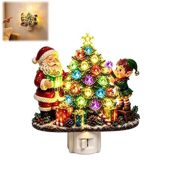 Tree Led Night Light AAYMIA Jeweled Christmas Tree Night Light, 3D Crystal LED Plug-in Night ...