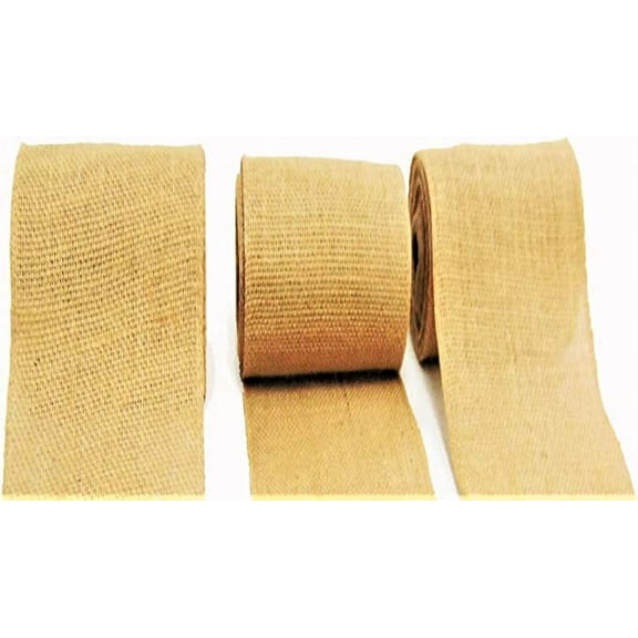 AAYU Natural Jute Burlap Ribbon Roll Brown 3 inch 90 feet 30 Yards, DIY Gift Wrapping Home Decor Crafts Christmas Decoration (3 Pack)
