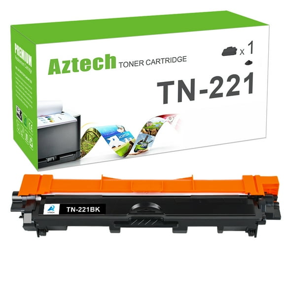AAZTECH 1-Pack Compatible Toner Cartridge for Brother TN-221BK TN221 TN 221 Printer Ink (Black)