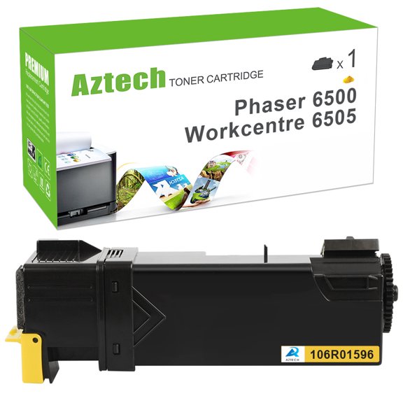 AAZTECH 1-Pack Compatible Toner Cartridge for Xerox 106R01596 Phaser 6500 6500N 6500DN (Yellow)