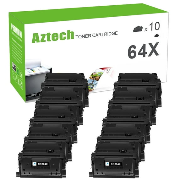 AAZTECH 10-Pack Compatible Toner Cartridge for HP CC364X 64X for LaserJet P4015n P4015x P4515n P4515x Printer (Black)