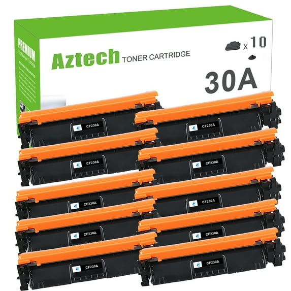 AAZTECH 10-Pack Compatible Toner Cartridge for HP CF230A 30A (Black)