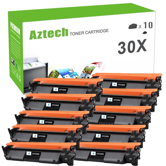 AAZTECH 10-Pack Compatible Toner Cartridge for HP CF230X 30X (Black)
