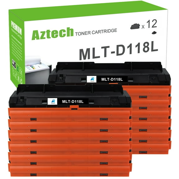 AAZTECH 12-Pack Compatible Toner Cartridge for Samsung MLT-D118L 118L Printer Ink (Black)
