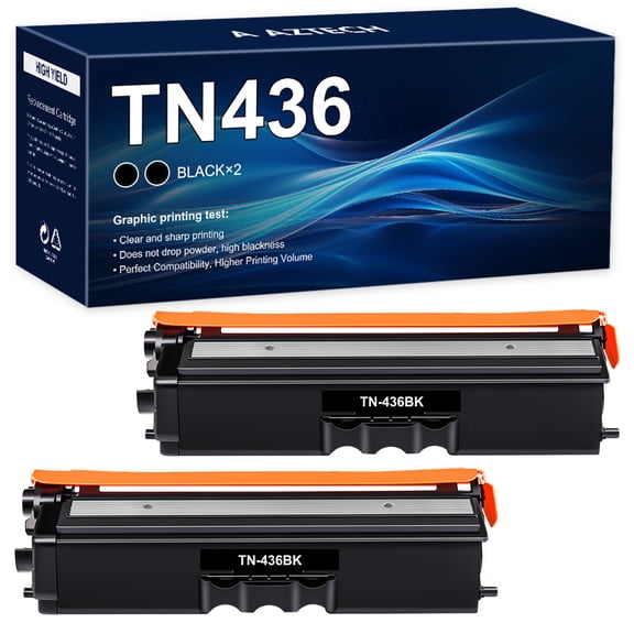 AAZTECH 2-Pack Compatible Toner Cartridge for Brother TN436 TN-436BK HL-L8360Cdw MFC-L8900Cdw HL-L8260Cdw MFC-L8610Cdw HL-L8360Cdwt Printer Ink (Black, 2-Pack)