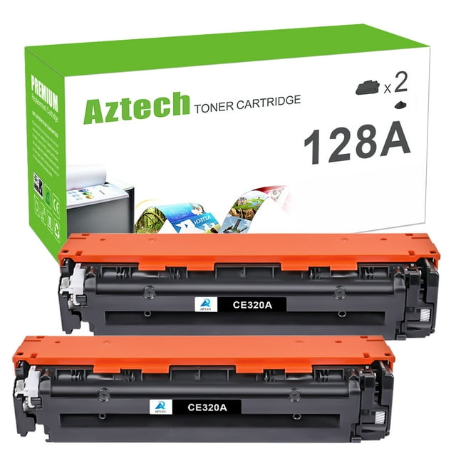 AAZTECH 2-Pack Compatible Toner Cartridge for HP 128A CE320A Printer Ink (Black)