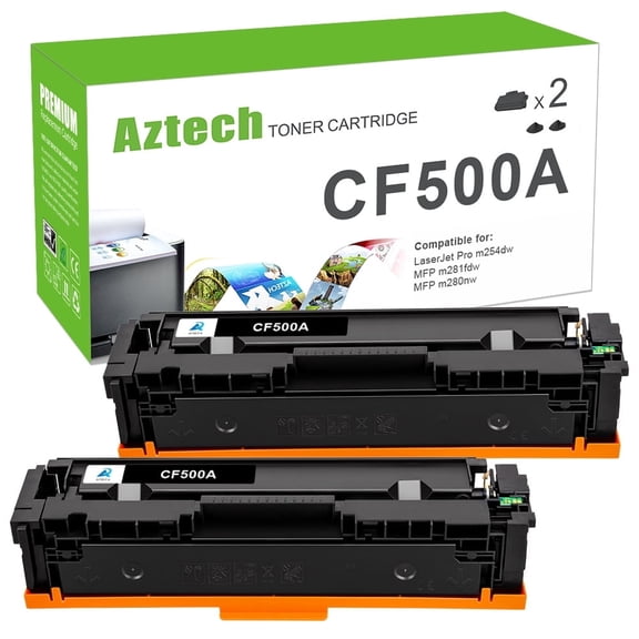 AAZTECH Compatible for HP CF500A 202A Toner Cartridge 2-Pack Printer Ink (Black)