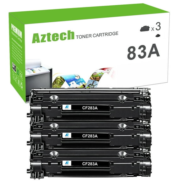 AAZTECH 3-Pack Compatible Toner Cartridge Replacement for HP 83A CF283A Printer Ink (Black)