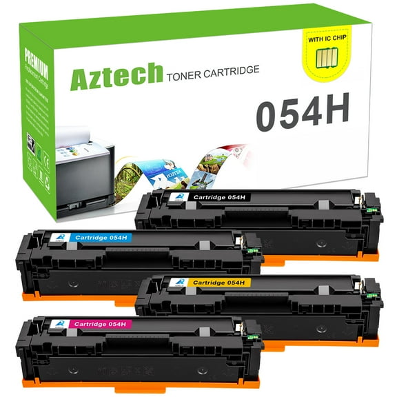 AAZTECH 4-Pack Compatible Toner Cartridge for Canon 054 054H Toner Cartridge for Canon Color ImageCLASS MF641Cw MF642Cdw LBP622Cdw MF644Cdw Printer Ink (Black,Cyan,Magenta,Yellow)
