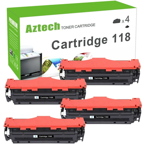 AAZTECH 4-Pack Compatible Toner Cartridge for Canon 118 imageClass LBP7660CDN LBP7200CDN MF8350CDN MF8380CDW MF8580CDW MF726CDW MF729CD Printer (Black)