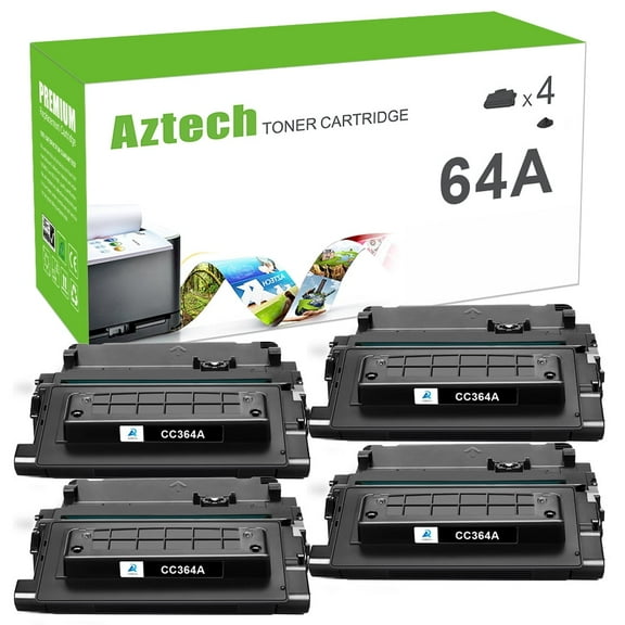 AAZTECH 4-Pack Compatible Toner Cartridge for HP CC364A 64A Printer Ink (Black)