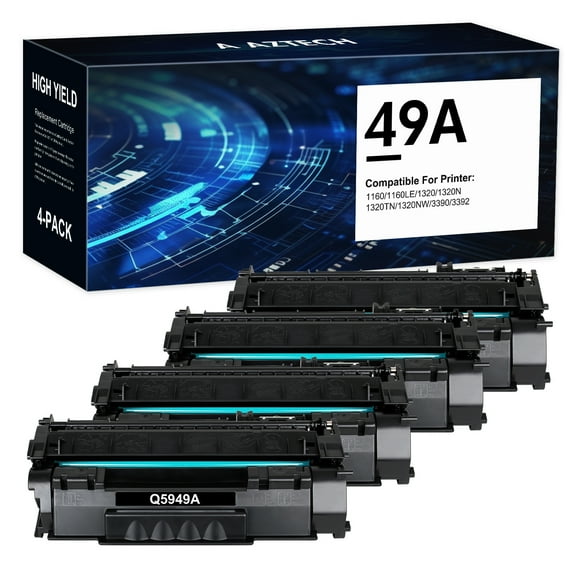 49A Toner Cartridges Q5949A 4-Pack Compatible Toner Cartridge for HP 49A 53A Q5949A Q7553A LaserJet 1320 1320N 1320TN 1320NW 3390 3392 (Black)