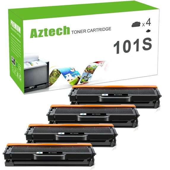AAZTECH 4-Pack Compatible Toner Cartridge for Samsung MLT-D101S 101S MLTD101S Printer Ink Black