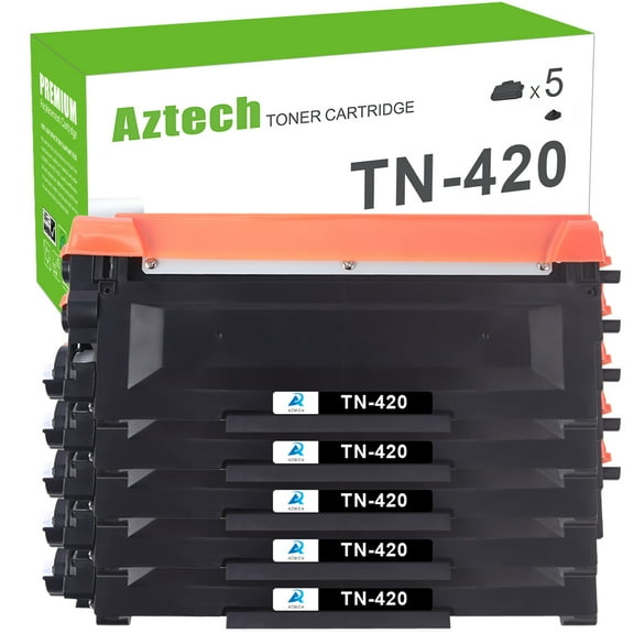 AAZTECH 5-Pack Compatible Toner Cartridge for Brother TN-420 MFC-7360N DCP-7065DN IntelliFax 2840 2940 MFC-7860DW MFC-7460DN HL-2270DW MFC7240 Printer Ink Black