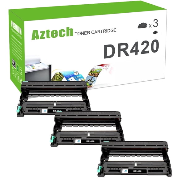 AAZTECH Compatible for Brother DR-420 DR420 Drum Unit Use on MFC-7240 MFC-7360N MFC-7365DN MFC-7460DN MFC-7860DW Intellifax 2840 Intellifax 2940 (Black, 3-Pack)