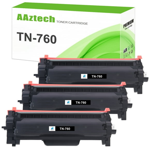 AAZTECH Compatible Toner Cartridge for Brother TN-760 TN760 TN730 HL-L2395DW L2350DW MFC-L2710DW L2750DW DCP-L2550DW HL-L2390DW HL-L2370DW Printer Ink (Black, 3-Pack)
