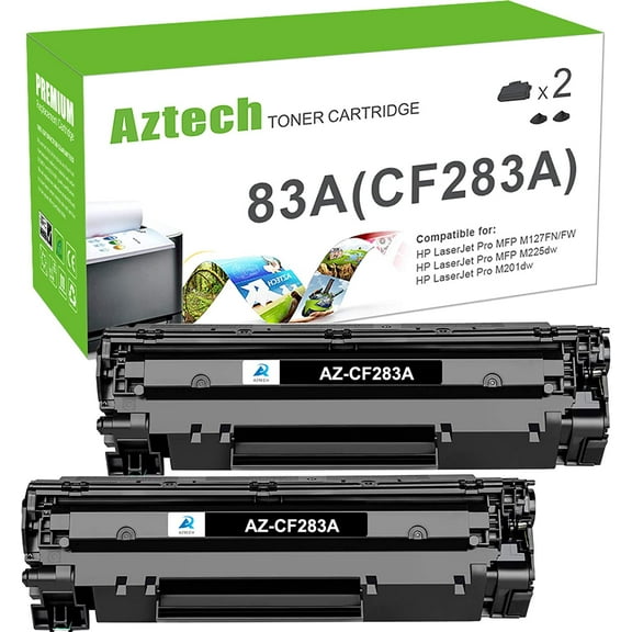 AAZTECH Compatible Toner Cartridge for HP 83 83A CF283A Laserjet Pro MFP M127fw M125nw M201dw M225dw M225dn M127fn M201n M125a Printer Ink (Black, 2-Pack)