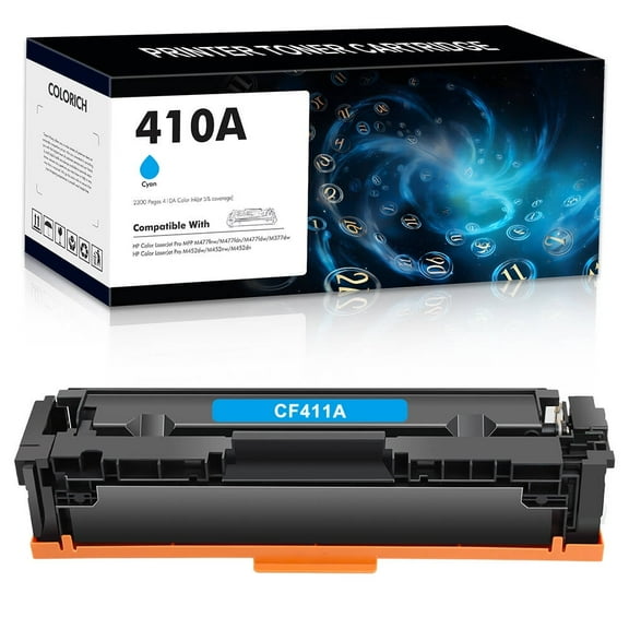 410A Toner Cartridge Compatible for HP 410A CF411A M452, M477, and M377 Series Printer, Cyan, 1 Count
