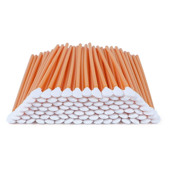 AAwipes 4" Cleaning Swabs (Bulk Pack 1000pcs, Orange, Length/Swab Head Width=100 mm/6.8 mm) Knitted Polyester Cleanroom Foam Cleaning Swab Stick (A7147A-1000)