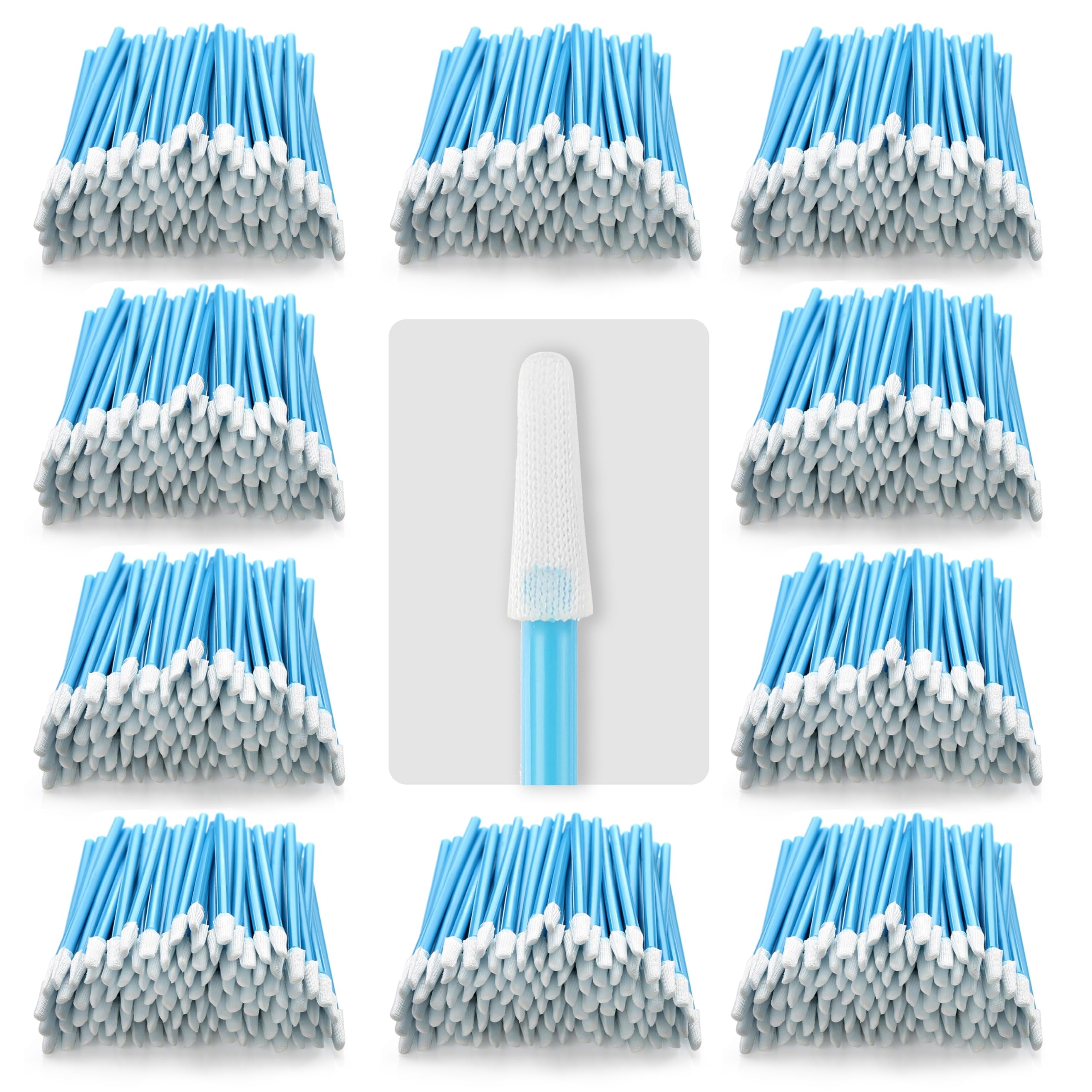 AAwipes Cleanroom Swabs Pointed Tips (Bulk Pack 1000 pcs, 73mm Length, 3.2mm Head Width, Blue) Multi-Purpose Cleaning Swab Sticks(A756A-1000)
