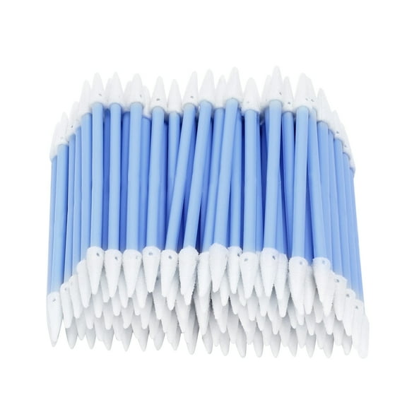AAwipes Double-Tipped Cleaning Swabs 2.9" [New] (100pcs Blue 3.2 mm Head, 73 mm Length), Foam Cleaning Swabs with Spiral Shape for Tiny Tight Space of PCB Board, Printer, Inkjet, etc (D7230C)