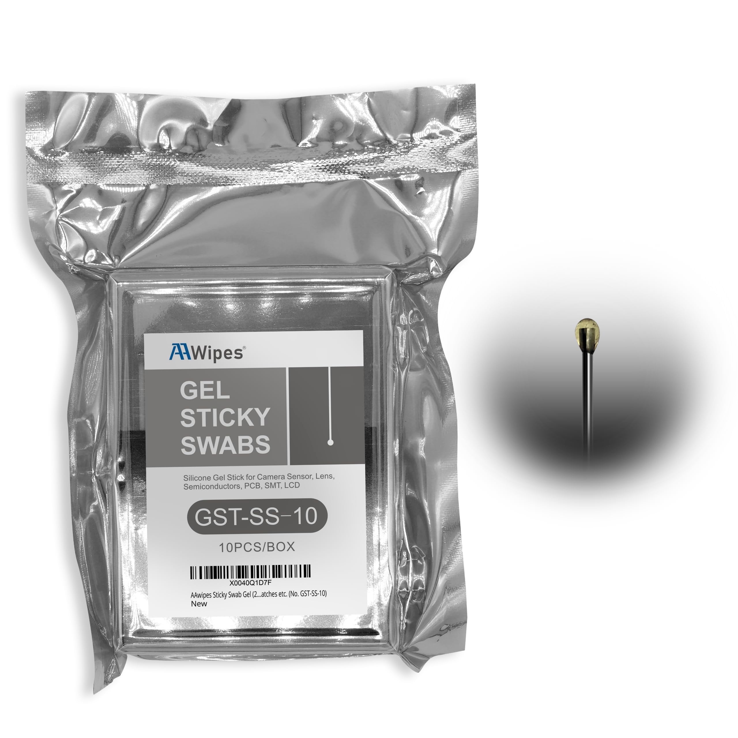 AAwipes ESD Lens Wiping Sticks |2.3 mm Round Head, 10 Packs Transparent ...
