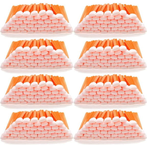 AAwipes Foam Swab Sticks (100 pcs Large Rectangular Foam Tips, 5.25", Orange) Cleanroom Cleaning Swab Sponge Stick for Inkjet Printer, Optical Instruments, Car Detailing