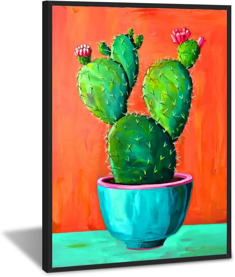 AAxxposter Cacti Red Painting Picture Cactus Wall Art Retro Decor Aaxxposter cacti red painting picture cactus wall art retro decor